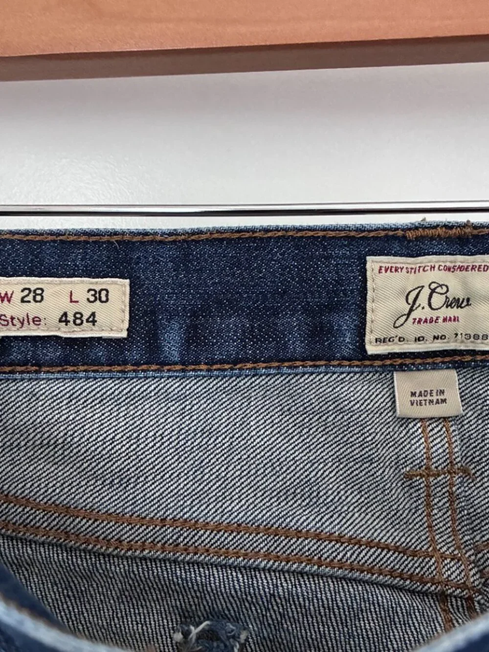 J. Crew Japanese Selvedge Denim Jeans 28x28 Slim 484 Mens